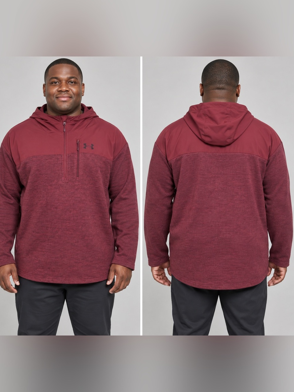 Under Armour Men’s Maroon Half-Zip Hoodie Pullover